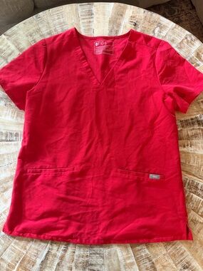 FIGS Red Casma Scrub Top